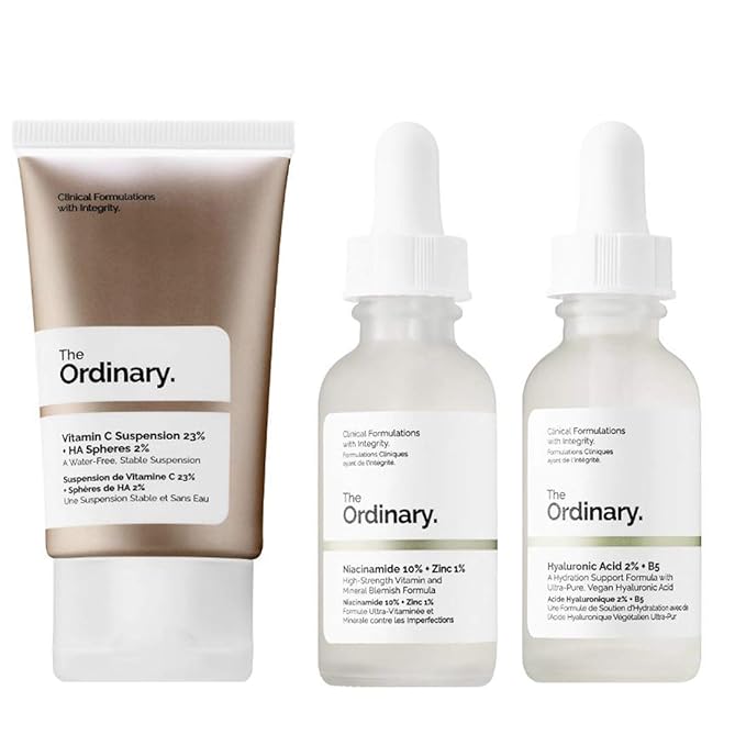 The Ordinary Skin Essentials Trio: Niacinamide, Hyaluronic Acid Serum, & Face Wash