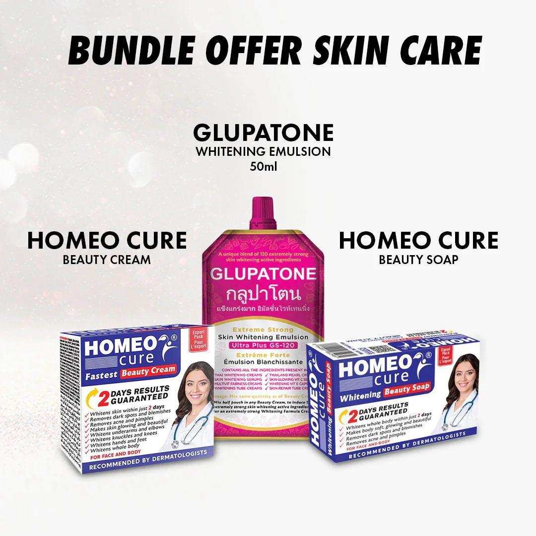 GLUPATONE Extreme Strong Emulsion 50ml With 2 Homeo Cure Beauty Cream