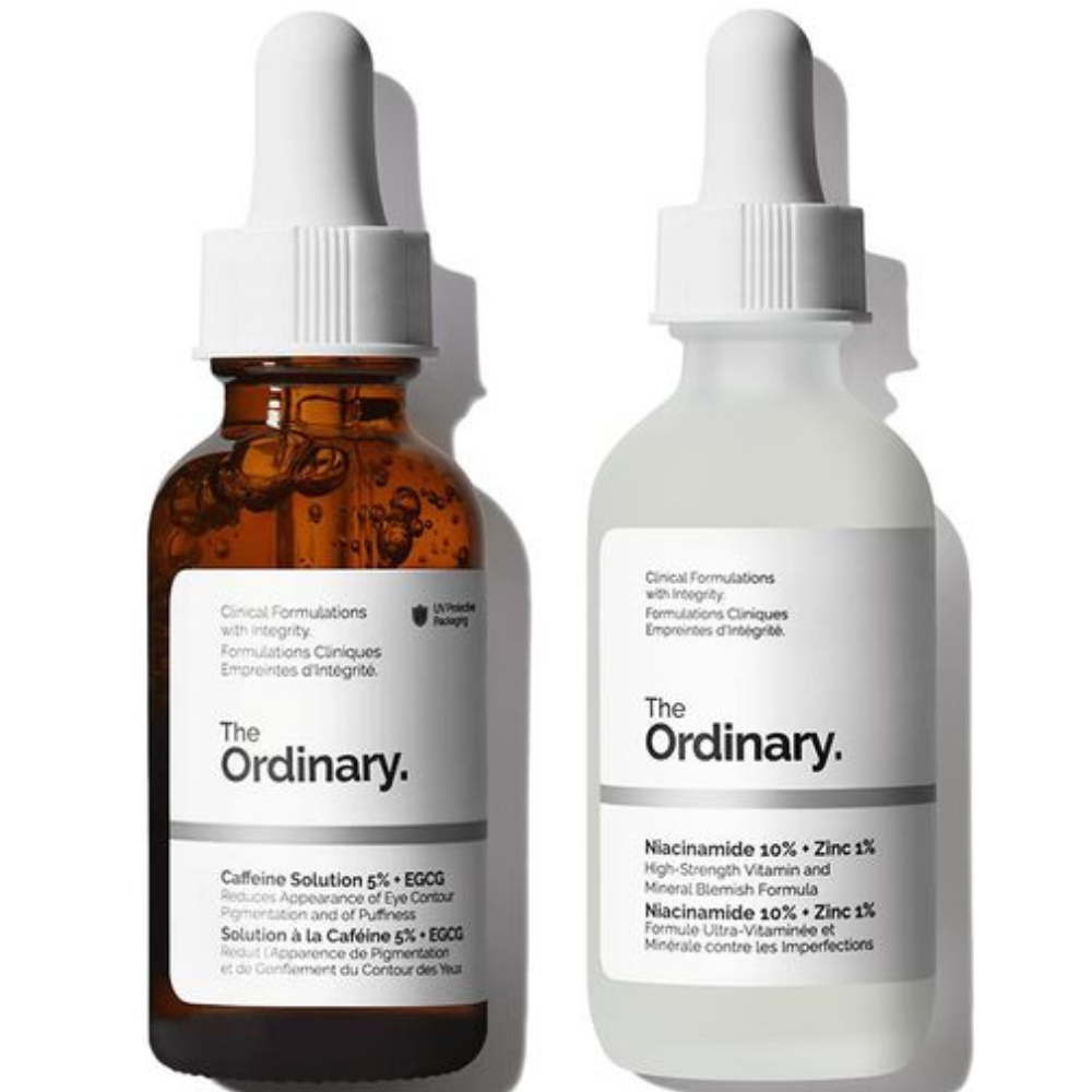 The Ordinary Hyaluronic Acid 2% + B5 + Niacinamide 10% + Zinc 1% + The Ordinary Caffeine Solution 5% + EGCG