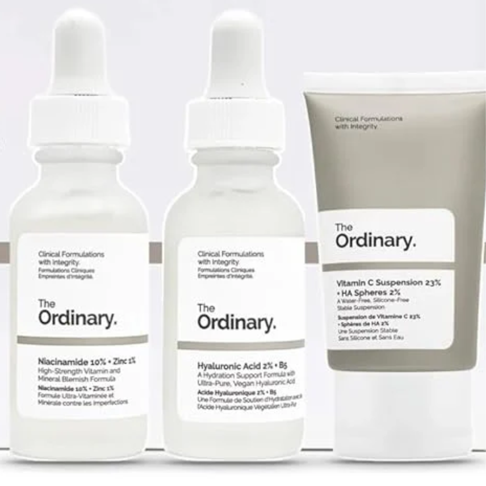 The Ordinary Skin Essentials Trio: Niacinamide, Hyaluronic Acid Serum, & Face Wash