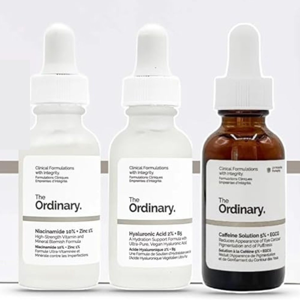 The Ordinary Hyaluronic Acid 2% + B5 + Niacinamide 10% + Zinc 1% + The Ordinary Caffeine Solution 5% + EGCG