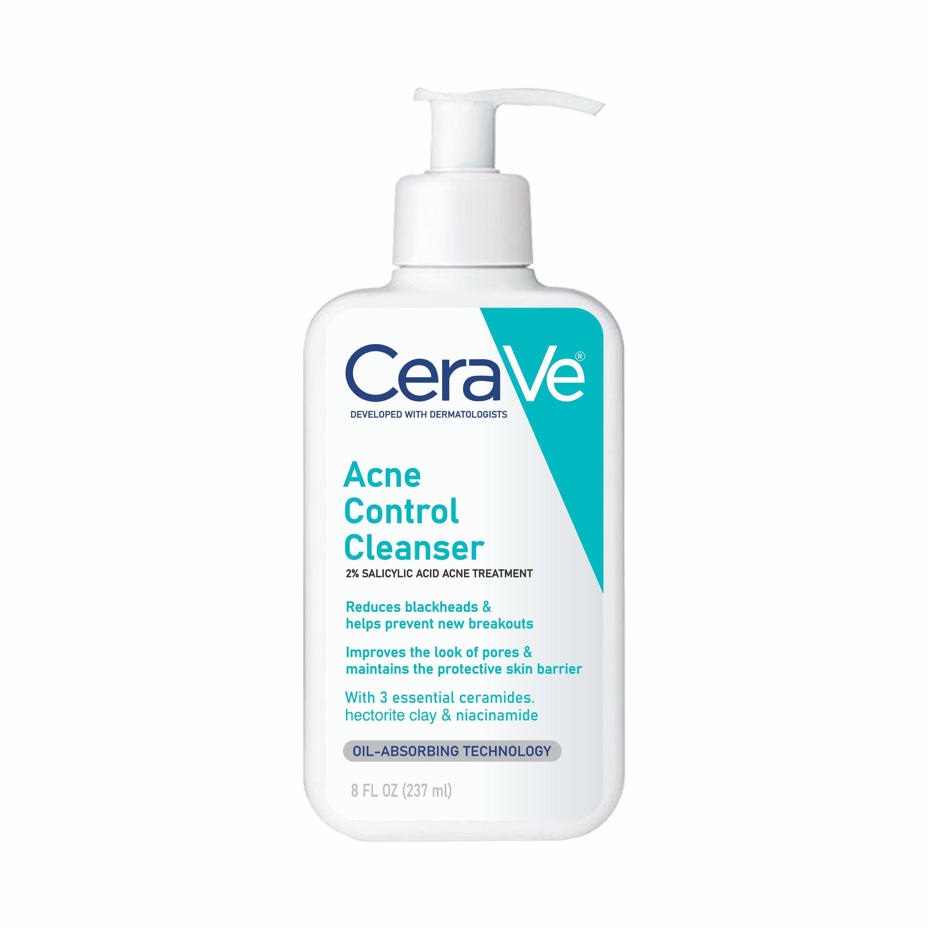  CeraVe 2% Salicylic Acid Acne Face Wash - Purifying Clay  Cleanser for Oily Skin : Beauty & Personal Care
